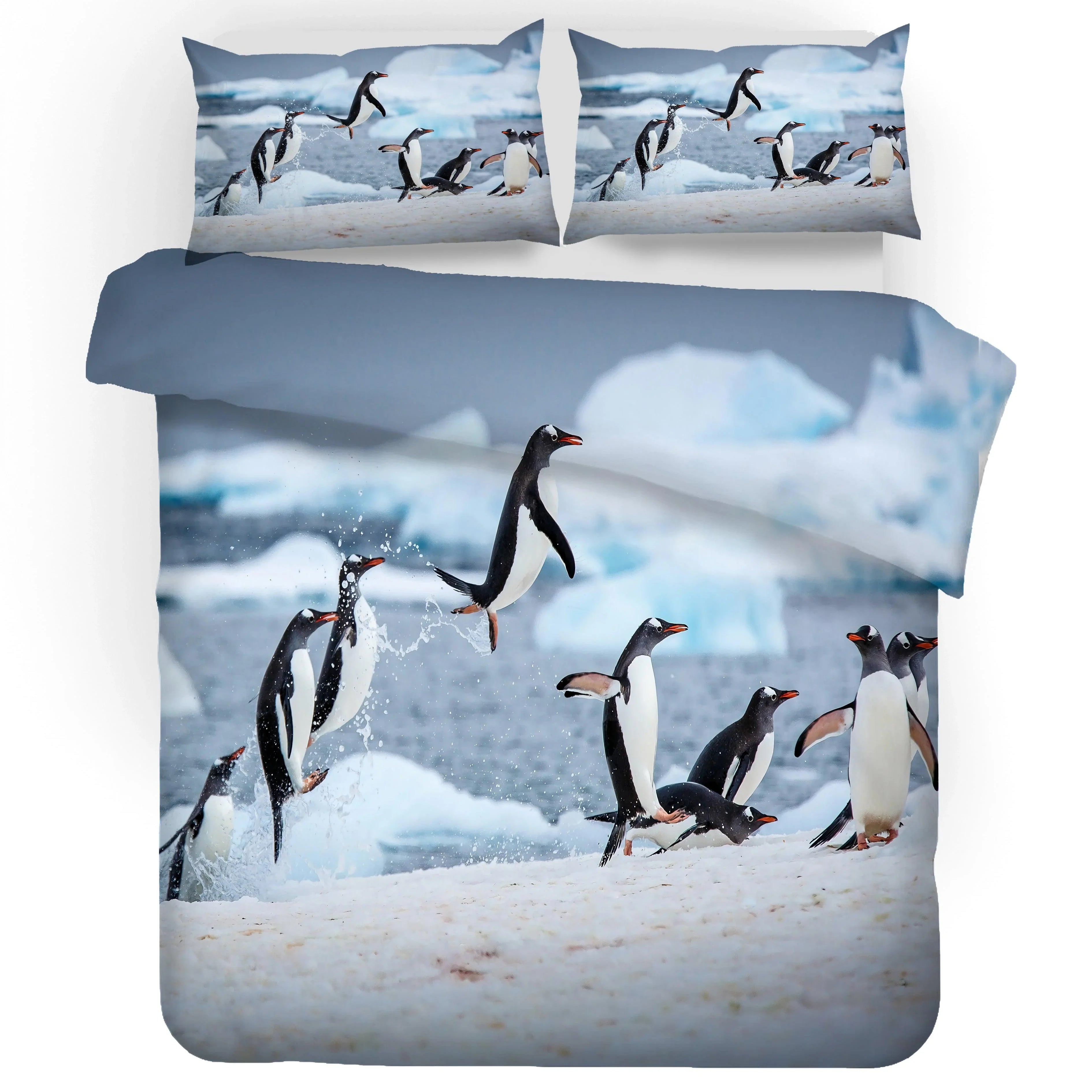 3D Polar Penguin Quilt Cover Set Bedding Set Pillowcases 111- Jess Art Decoration