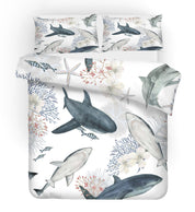 3D Sea Coral Shark Animal Quilt Cover Set Bedding Set Duvet Cover Pillowcases 42- Jess Art Decoration