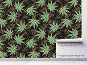 3D Hand Drawn Green Maple Leaf Wall Mural Wallpaper LQH 52- Jess Art Decoration