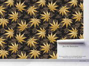 3D Hand Drawn Golden Maple Leaf Wall Mural Wallpaper LQH 53- Jess Art Decoration