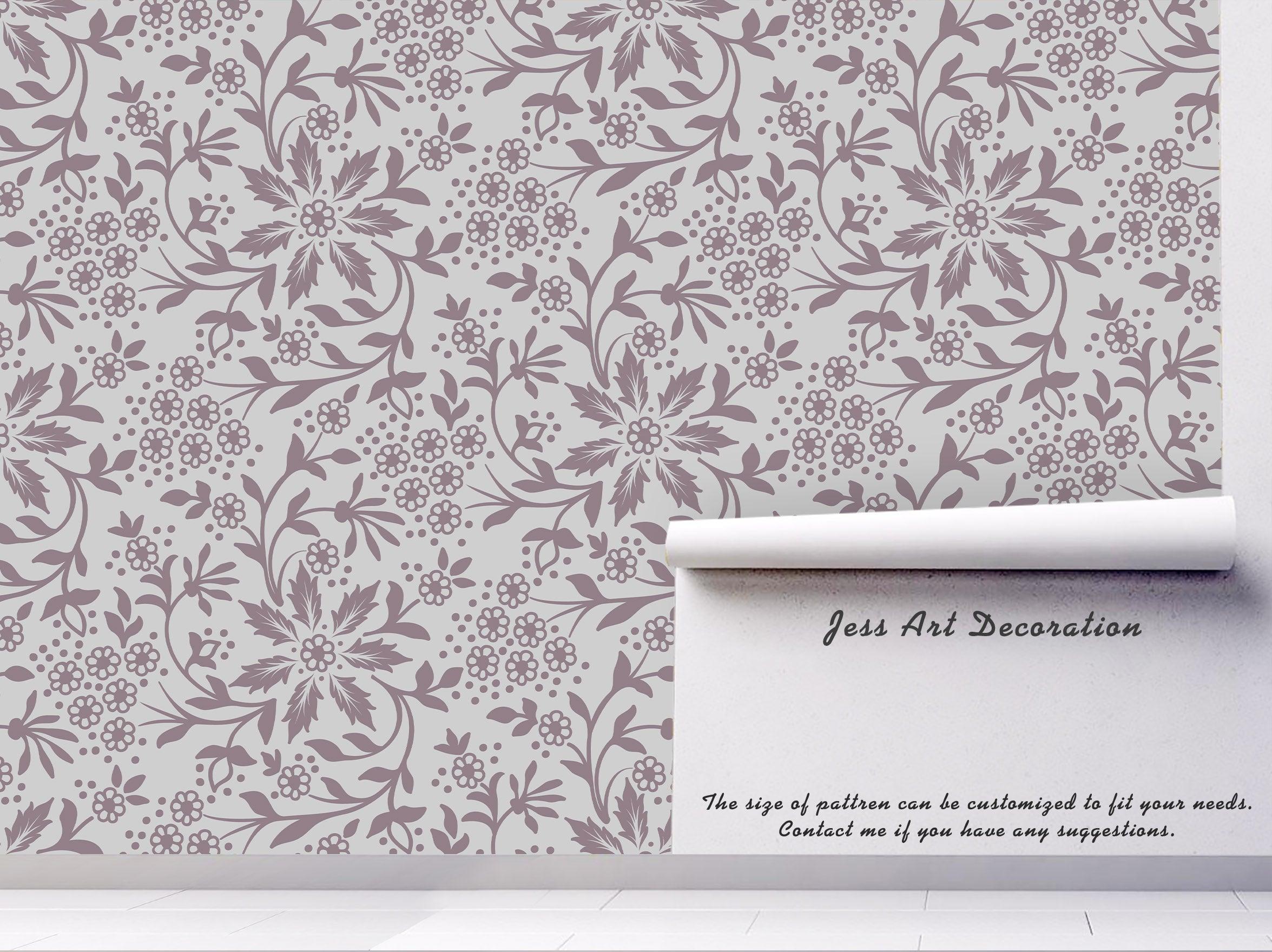 3D Grey Floral Leaves Pattern Wall Mural Wallpaper 09- Jess Art Decoration