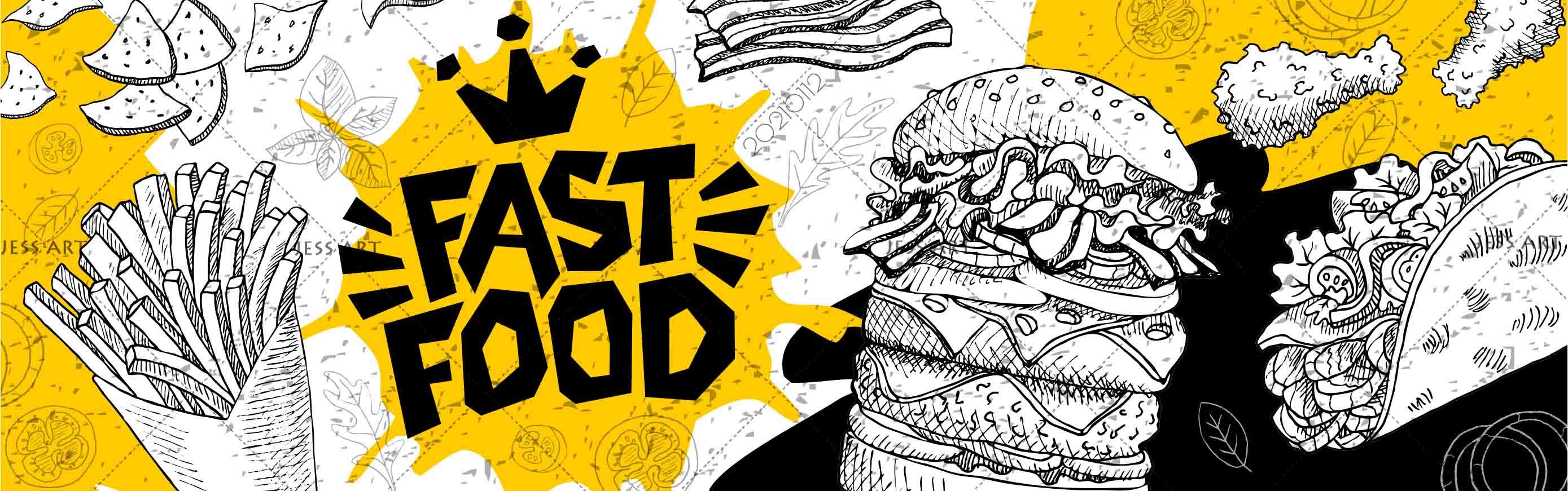 3D Fast Food Restaurant Burger Background Wall Mural Wallpaper LQH 14- Jess Art Decoration