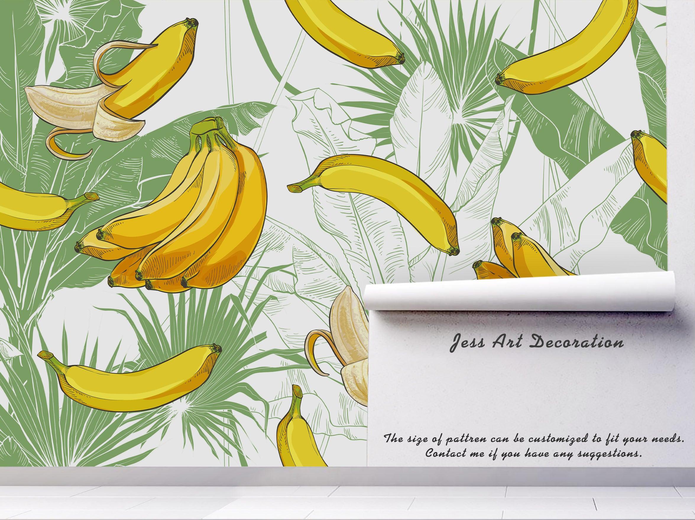 3D Tropical Leaves Banana Wall Mural Wallpaper 17- Jess Art Decoration