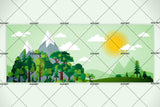 3D green forest mountains cartoon wall mural wallpaper 17- Jess Art Decoration
