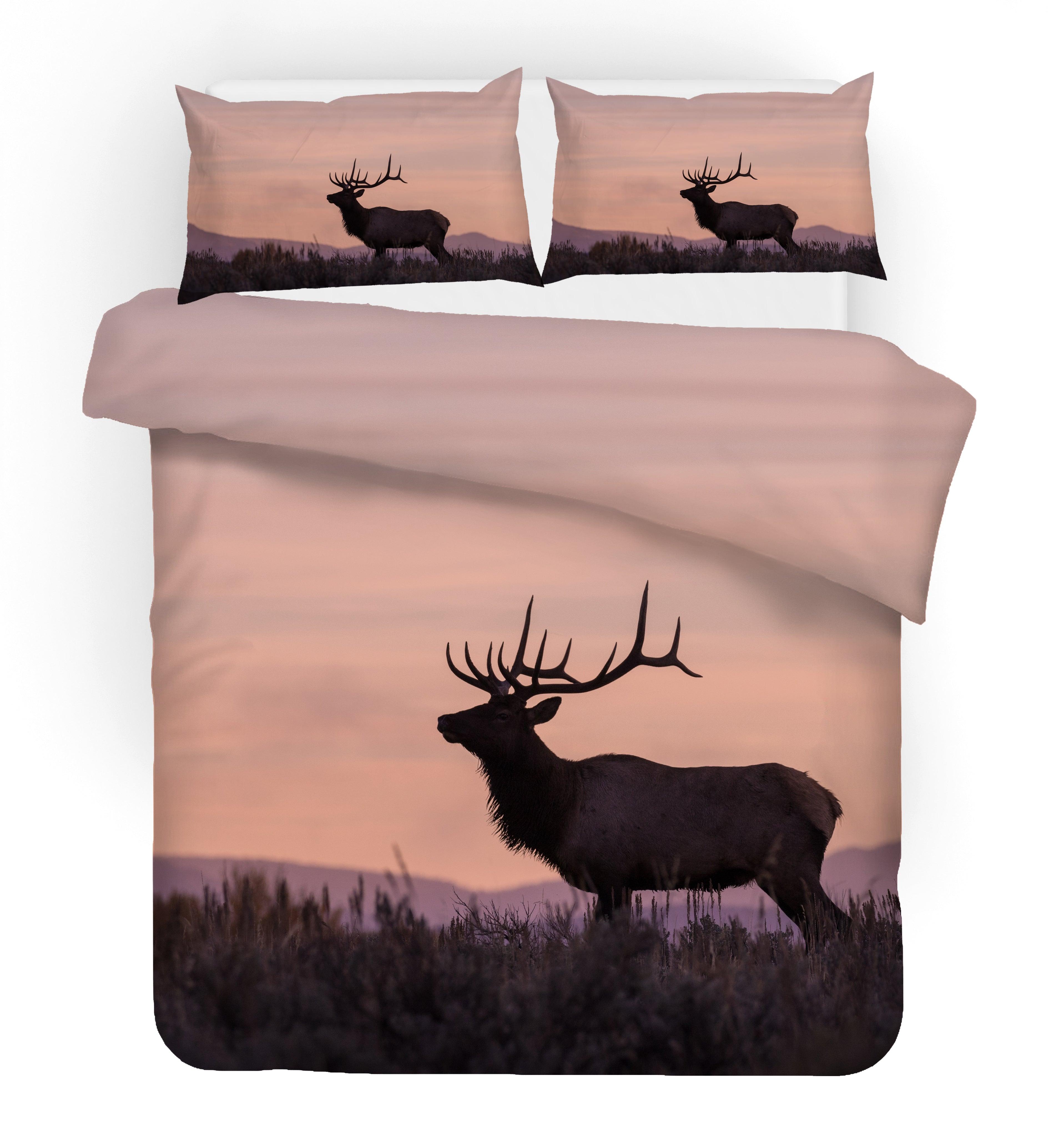 3D Animal Elk Quilt Cover Set Bedding Set Duvet Cover Pillowcases 94- Jess Art Decoration