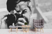 3D Old Character Photo black white old character photo mural wall mural wallpaper for living room - view 2