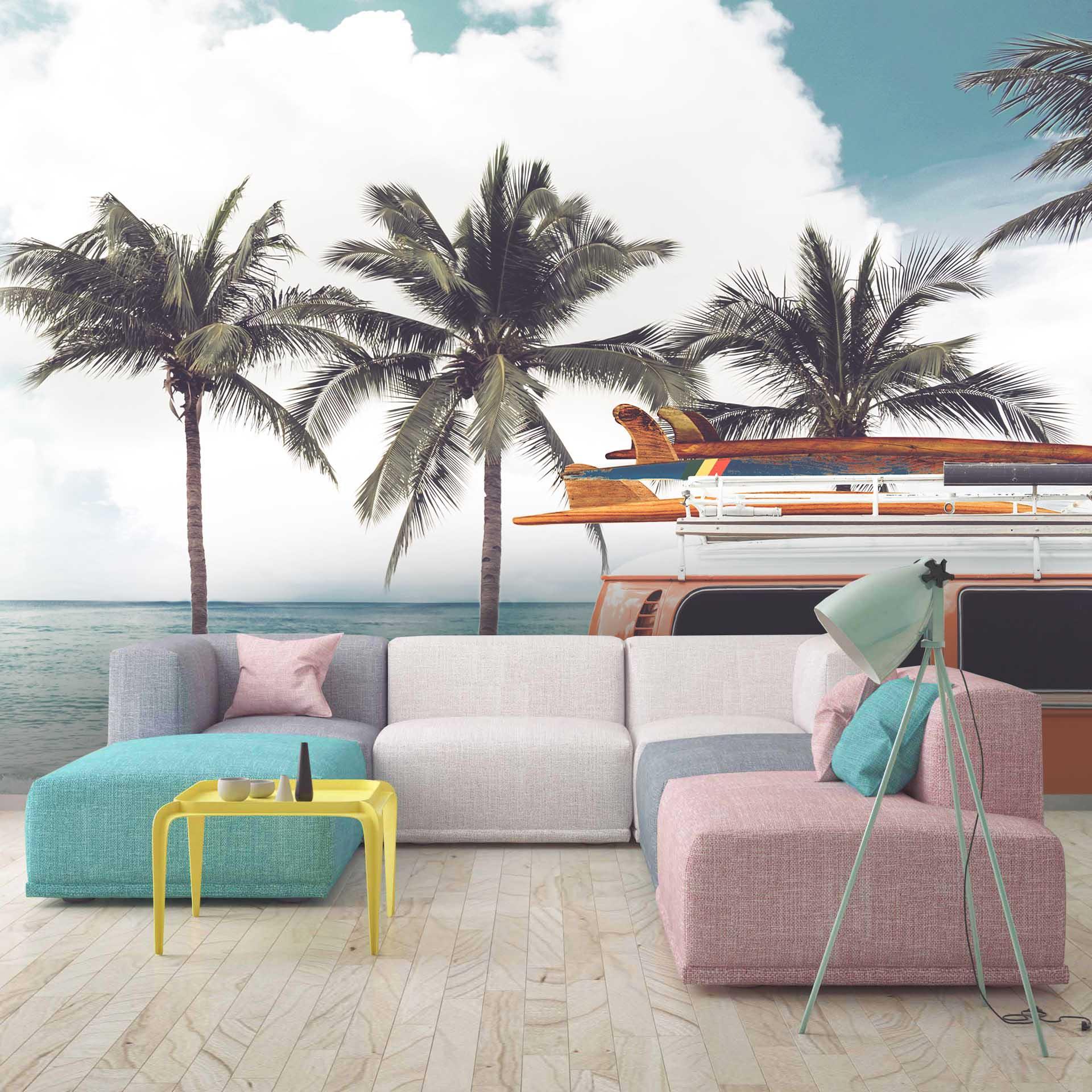 3D blue sky sea coconut tree wall mural wallpaper 90- Jess Art Decoration