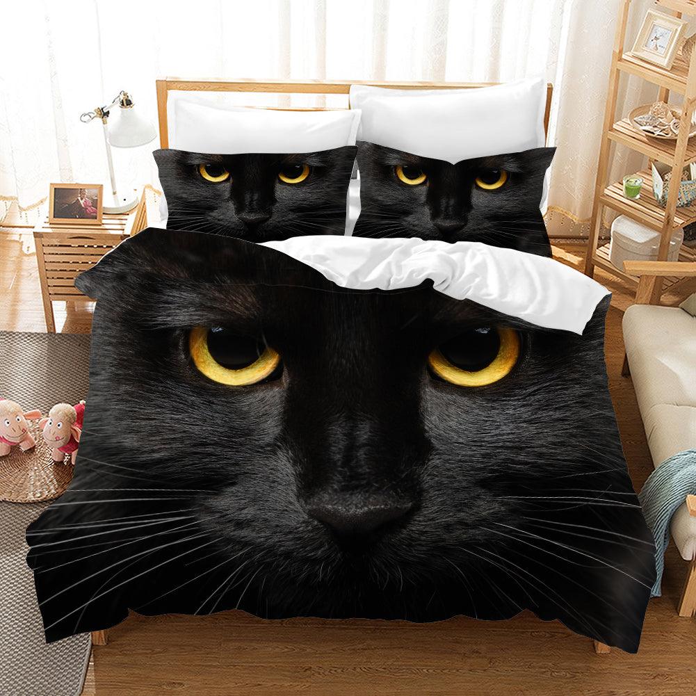 3D Pet Cat Lovely Quilt Cover Set Bedding Set Pillowcases 82- Jess Art Decoration