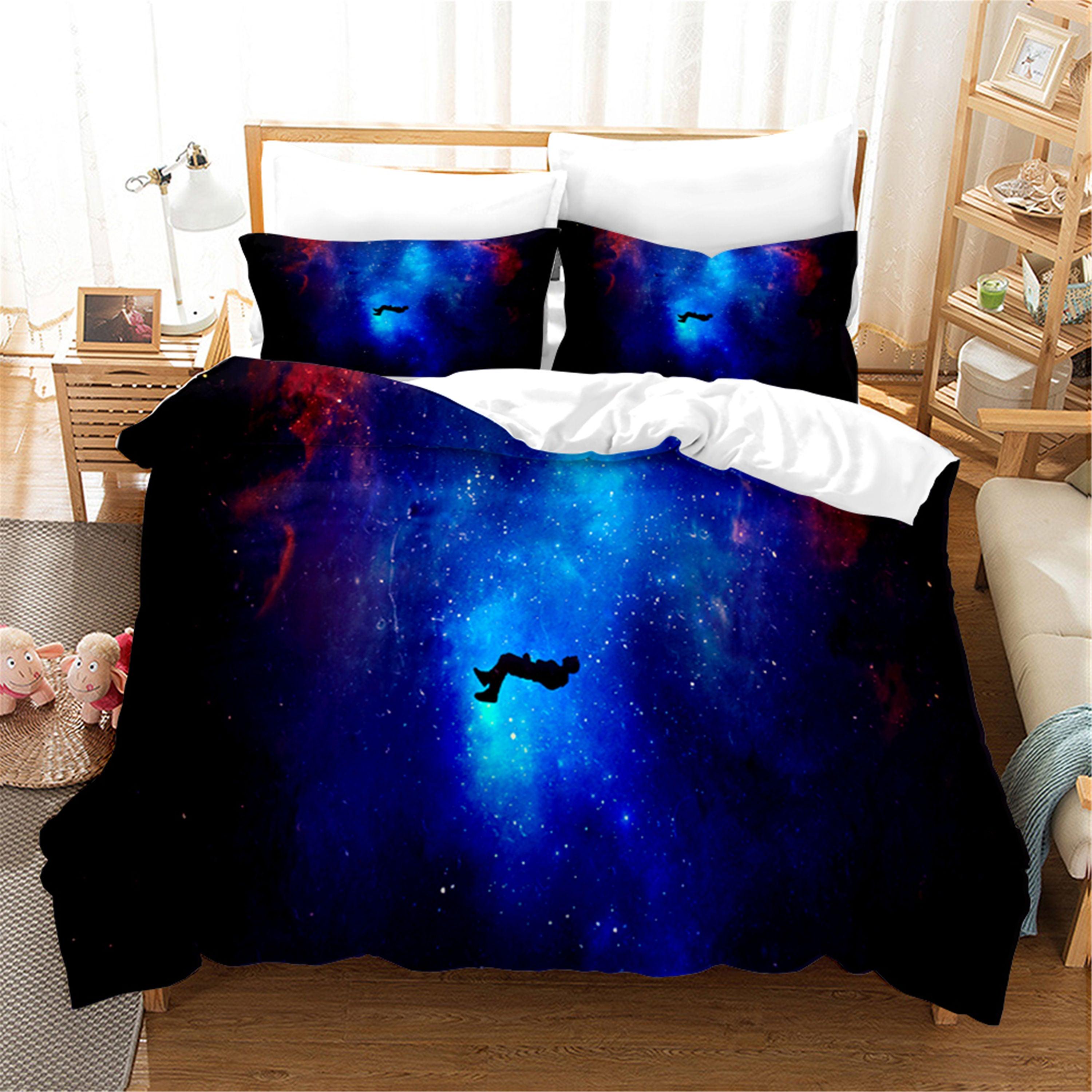3D Abstract Blue Space Stars Quilt Cover Set Bedding Set Duvet Cover Pillowcases 134- Jess Art Decoration