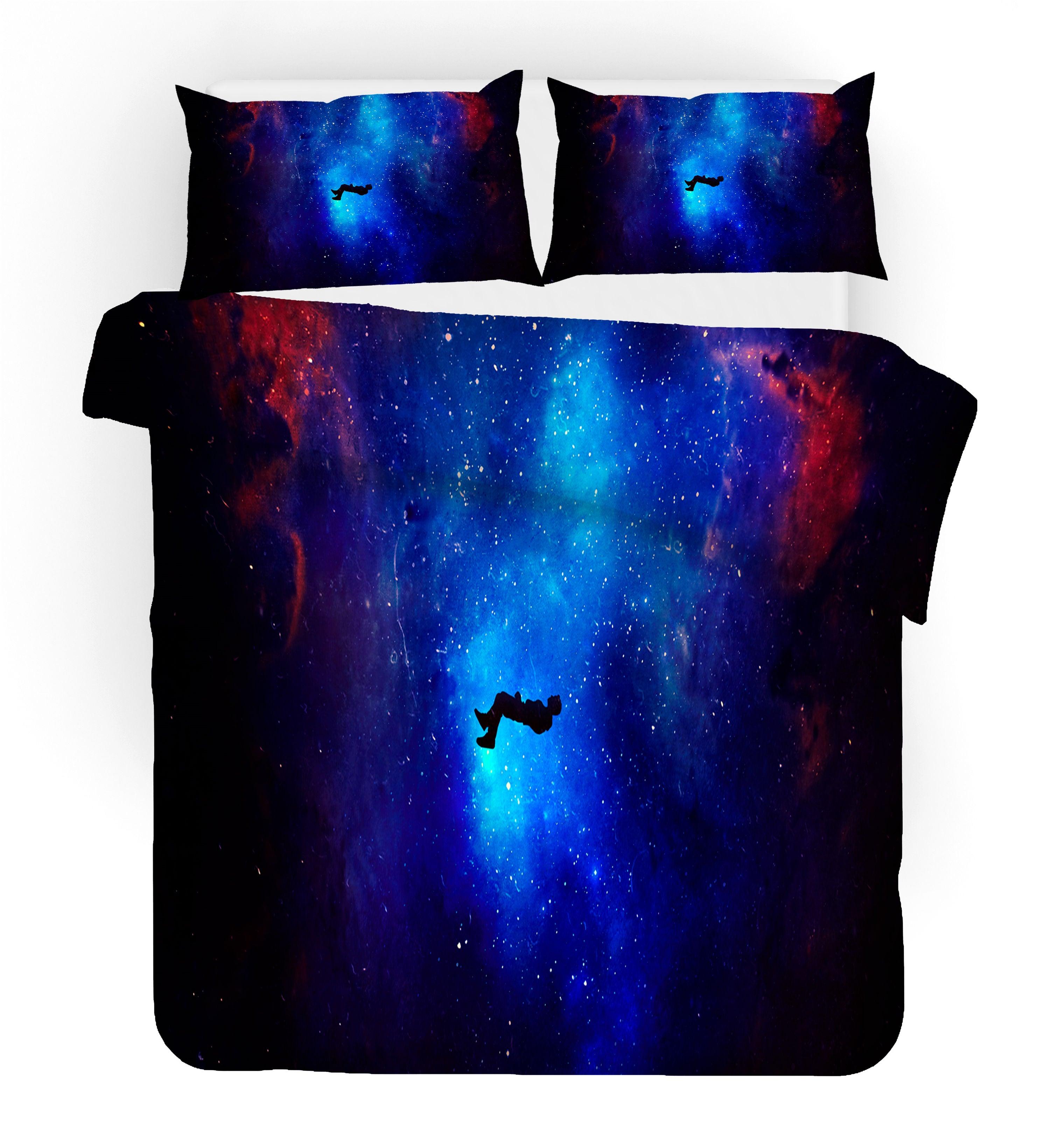 3D Abstract Blue Space Stars Quilt Cover Set Bedding Set Duvet Cover Pillowcases 134- Jess Art Decoration