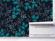 3D Blue Branch Leaves Wall Mural Wallpaper 08- Jess Art Decoration