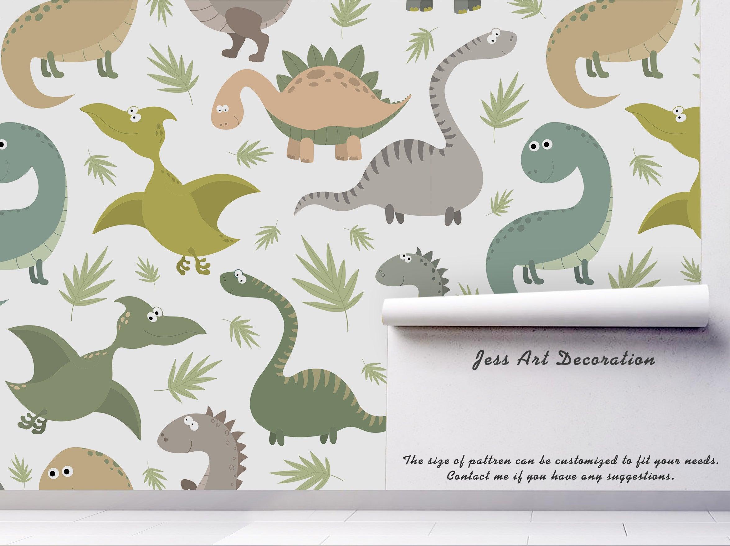 3D Cartoon Dinosaur Wall Mural Wallpaper 49- Jess Art Decoration