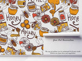3D bee honey floral wall mural wallpaper 68- Jess Art Decoration