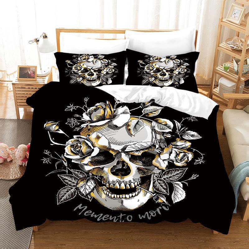 3D  Watercolor Skeleton Black Withered  Quilt Cover Set Bedding Set Duvet Cover Pillowcases  D12  ZY- Jess Art Decoration