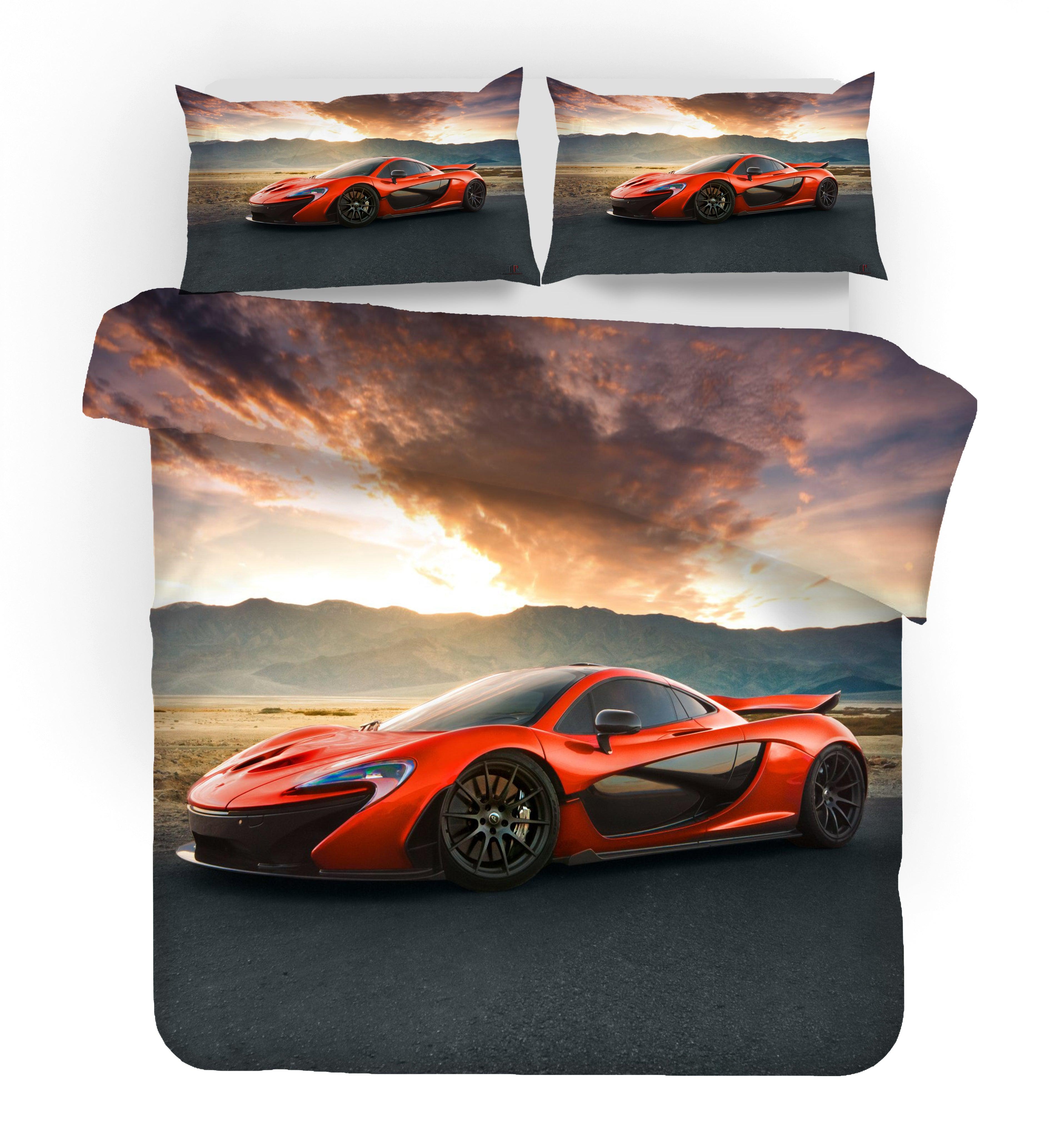 3D Super Car Quilt Cover Set Bedding Set Pillowcases 76- Jess Art Decoration