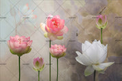 3D Lotus Dragonfly Wall Mural Wallpaper SF44- Jess Art Decoration