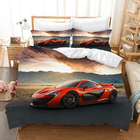 3D Super Car Quilt Cover Set Bedding Set Pillowcases 76- Jess Art Decoration
