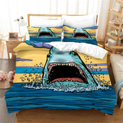 3D Cartoon Sea Shark Animal Quilt Cover Set Bedding Set Duvet Cover Pillowcases 44- Jess Art Decoration