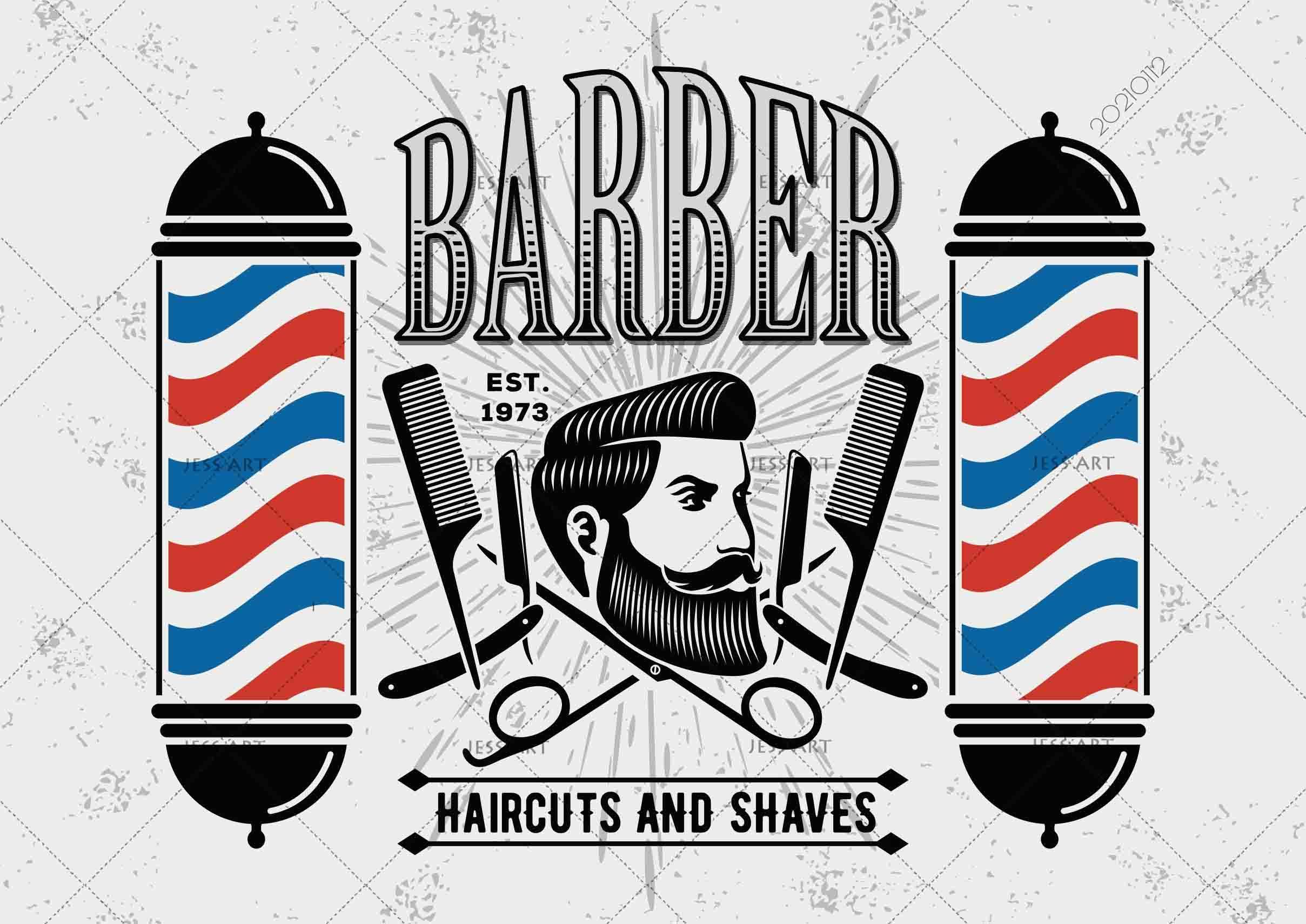 3D Barber Shop Background Wall Mural Wallpaper LQH 17- Jess Art Decoration