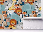 3D Cartoon Color Animal Wall Mural Wallpaper A175 LQH- Jess Art Decoration