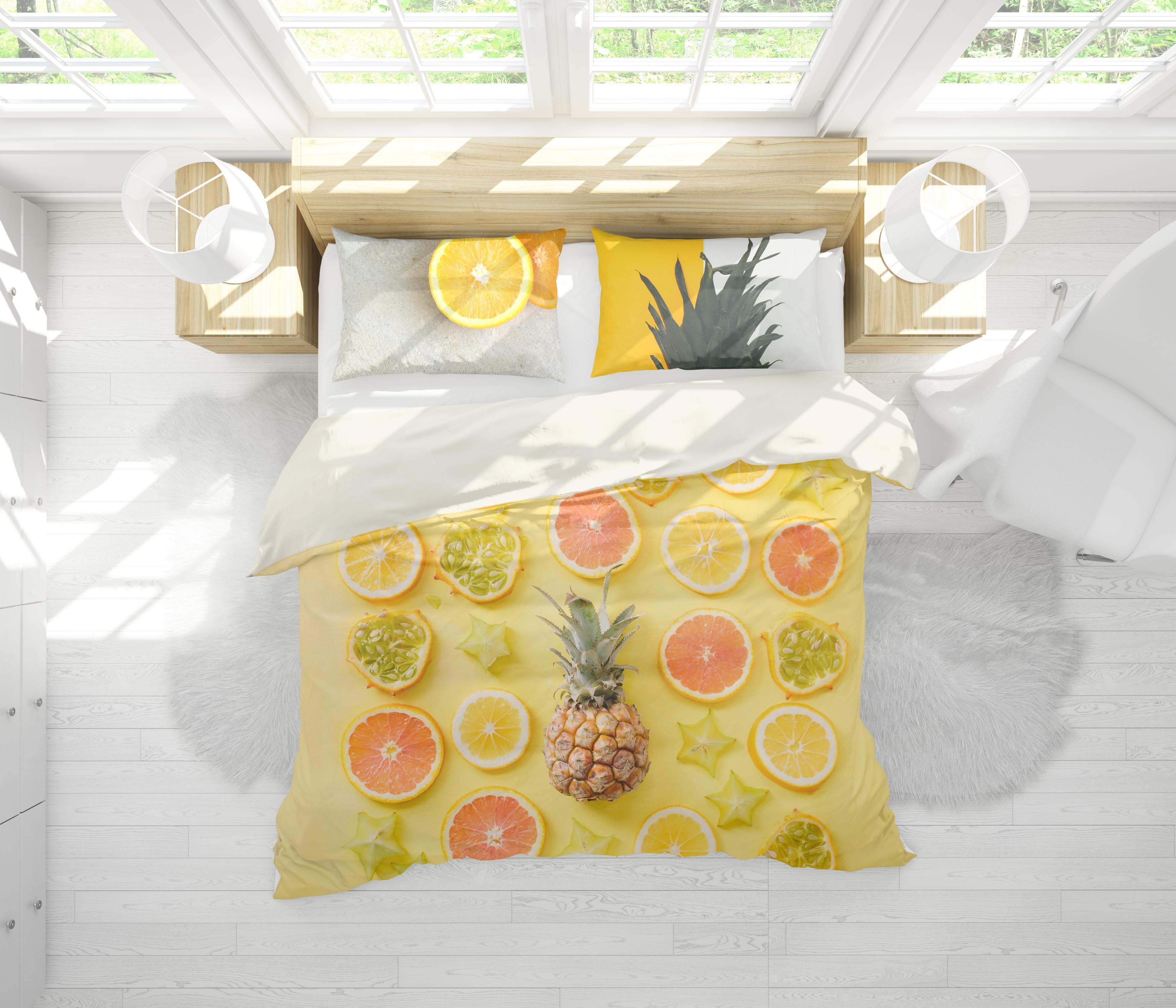 3D Yellow Oranges Quilt Cover Set Bedding Set Pillowcases 27- Jess Art Decoration