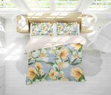 3D Blue Yellow White Floral Quilt Cover Set Bedding Set Pillowcases 17- Jess Art Decoration
