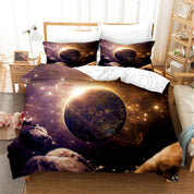 3D Abstract Blue Space Planet Quilt Cover Set Bedding Set Duvet Cover Pillowcases 136- Jess Art Decoration