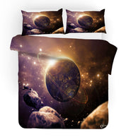 3D Abstract Blue Space Planet Quilt Cover Set Bedding Set Duvet Cover Pillowcases 136- Jess Art Decoration