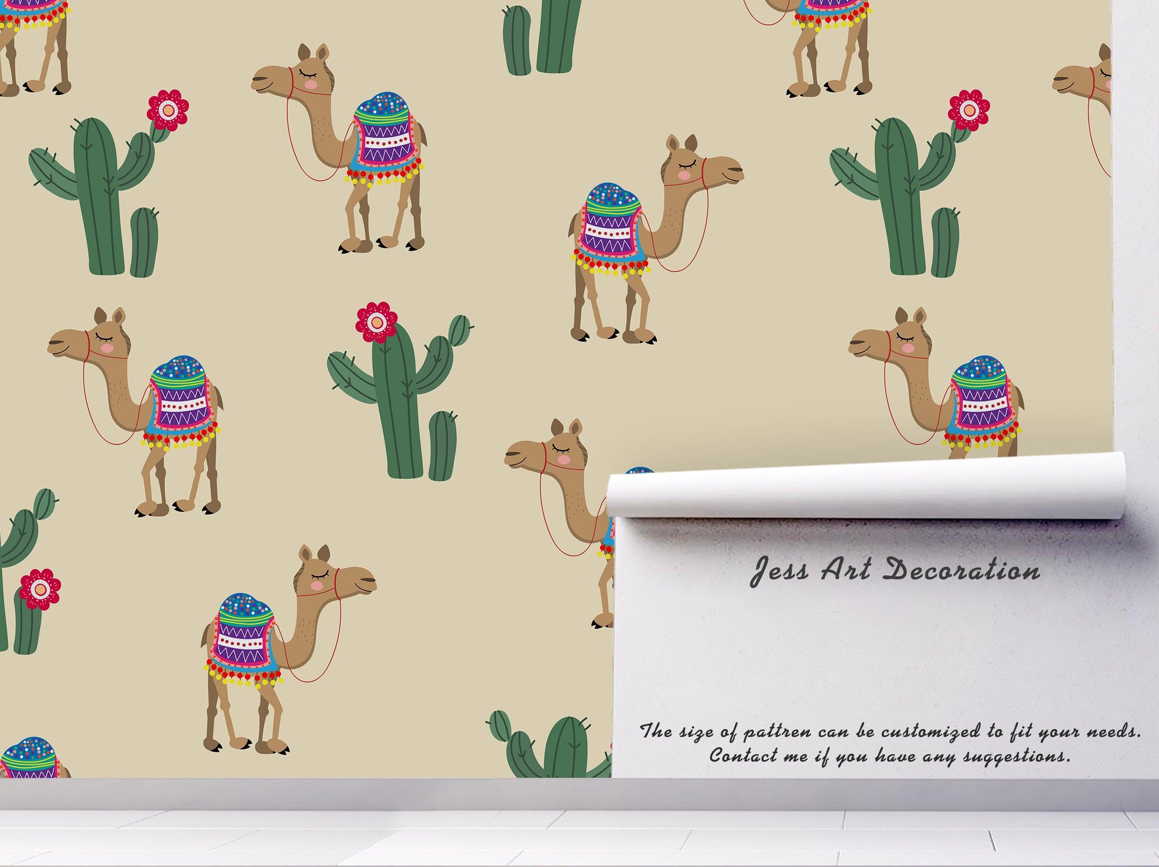 3D Camel Cactus Wall Mural Wallpaper 18- Jess Art Decoration