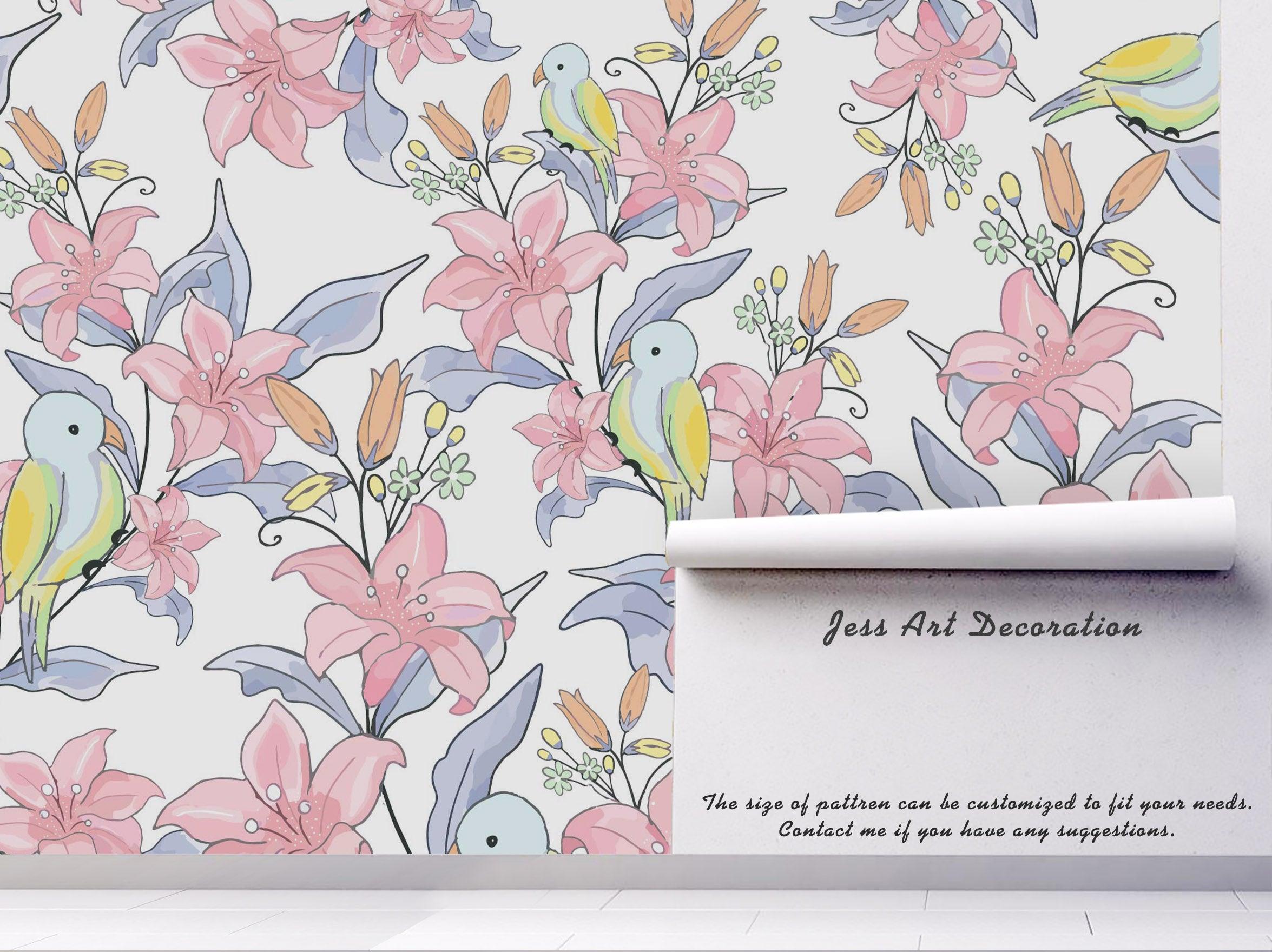 3D Floral Bird Wall Mural Wallpaper 19- Jess Art Decoration