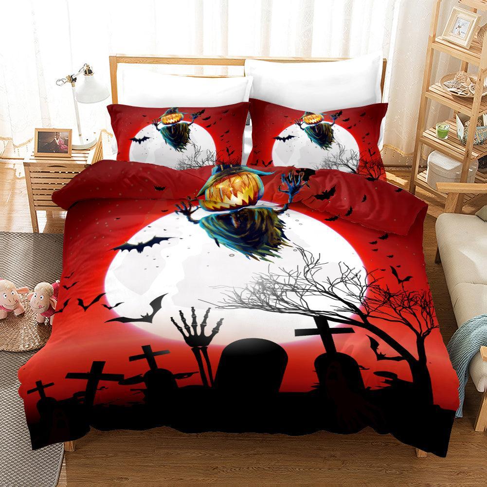 3D Halloween Pumpkin Demon Ghost Quilt Cover Set Bedding Set Duvet Cover Pillowcases WJ 4544- Jess Art Decoration