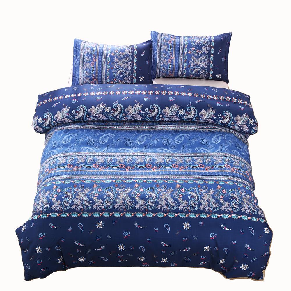 3D Blue Paisley Floral Quilt Cover Set Bedding Set Duvet Cover Pillowcases 512- Jess Art Decoration