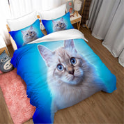 3D Pet Cat Lovely Quilt Cover Set Bedding Set Pillowcases 85- Jess Art Decoration