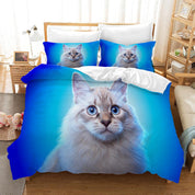 3D Pet Cat Lovely Quilt Cover Set Bedding Set Pillowcases 85- Jess Art Decoration