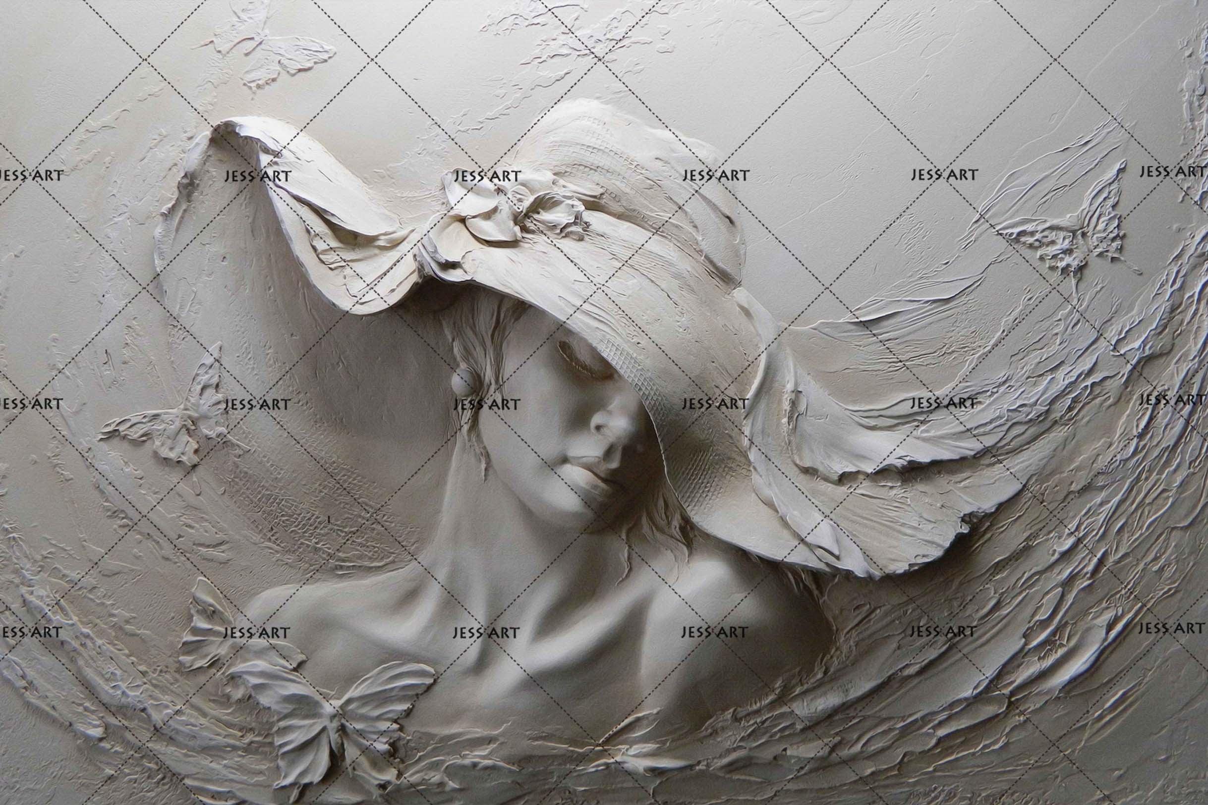 3D Beauty Plaster Relief Wall Mural Wallpaper 240- Jess Art Decoration