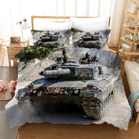 3D Tank Pattern Quilt Cover Set Bedding Set Pillowcases 65- Jess Art Decoration