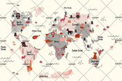 3D Cartoon World Map Wall Mural Wallpaper SF138- Jess Art Decoration
