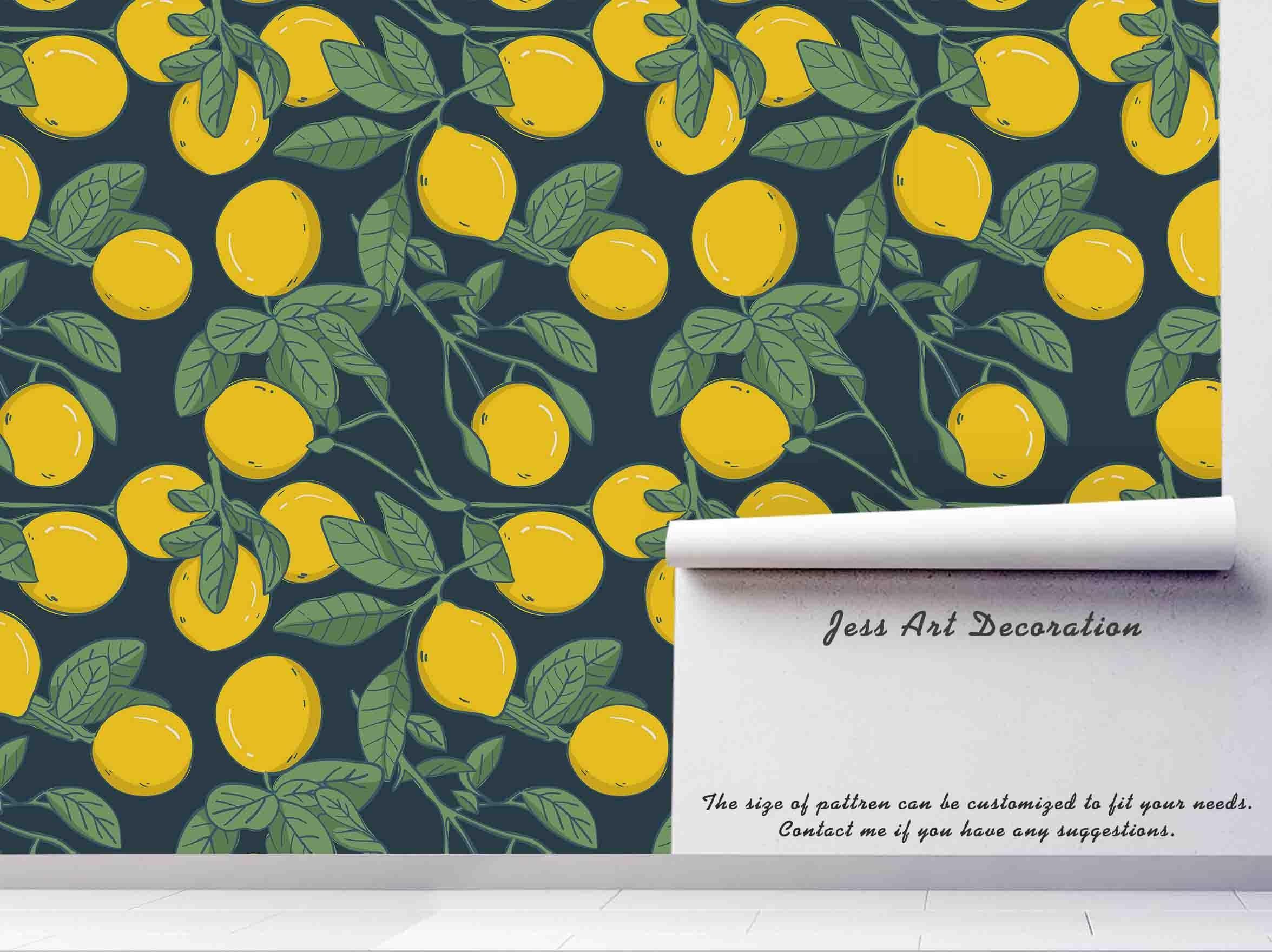 3D Yellow Lemon Wall Mural Wallpaper SF19- Jess Art Decoration