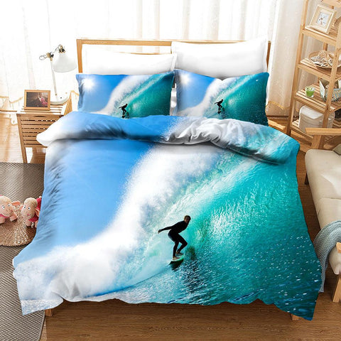3D Surfer Sea Quilt Cover Set Bedding Set Pillowcases 132- Jess Art Decoration