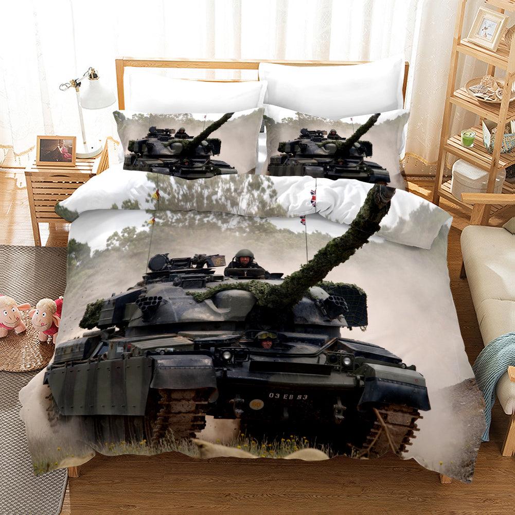 3D Tank Pattern Quilt Cover Set Bedding Set Pillowcases 66- Jess Art Decoration