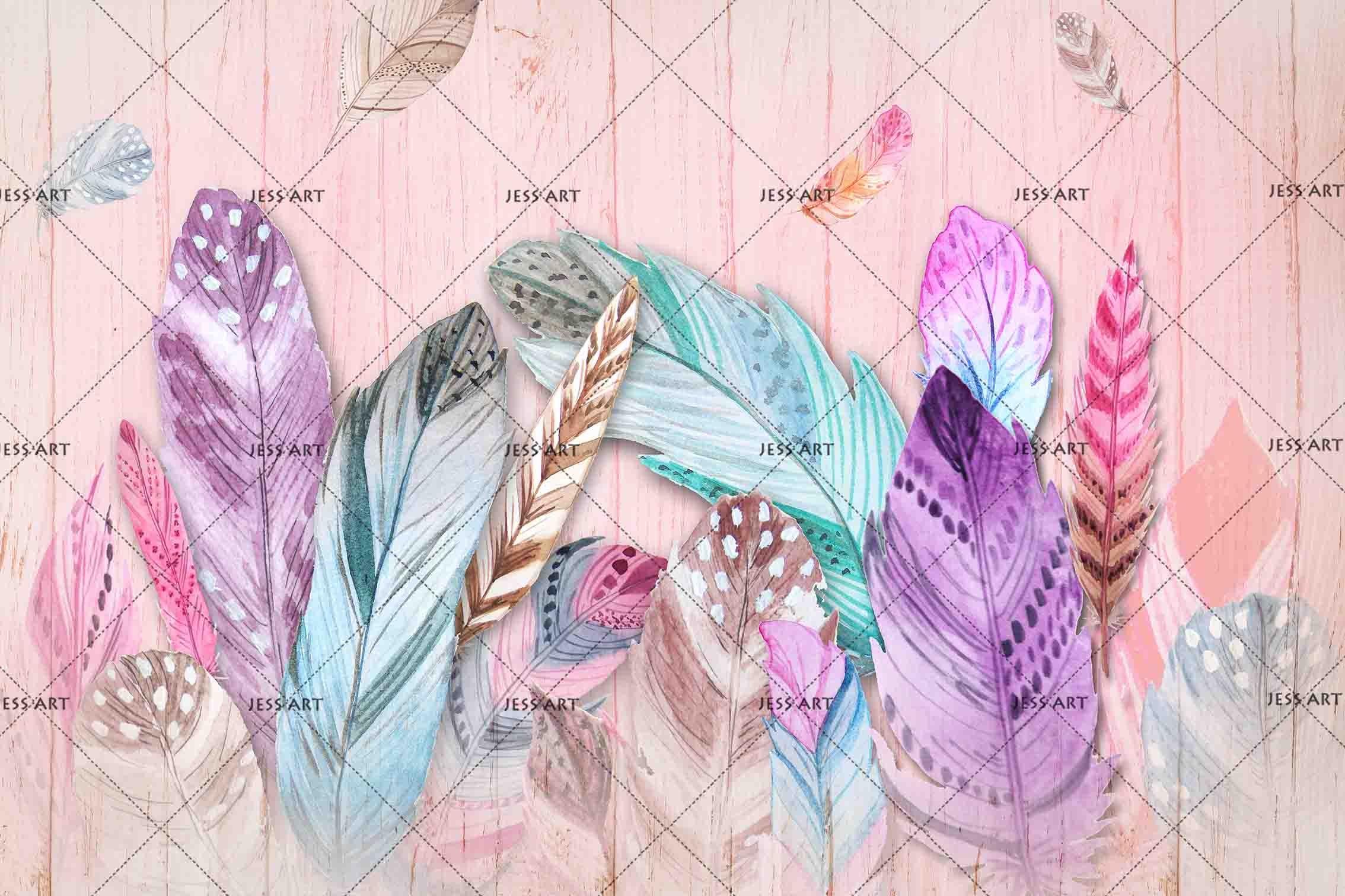 3D Colorful Feathers Wall Mural Wallpaper 55- Jess Art Decoration