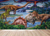3D Dinosaur Jurassic Park Wall Mural Wallpaper LQH 408- Jess Art Decoration
