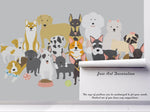 3D cartoon different types dogs wall mural wallpaper 68- Jess Art Decoration