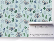 3D Cartoon Koala Leaves Wall Mural Wallpaper A178 LQH- Jess Art Decoration