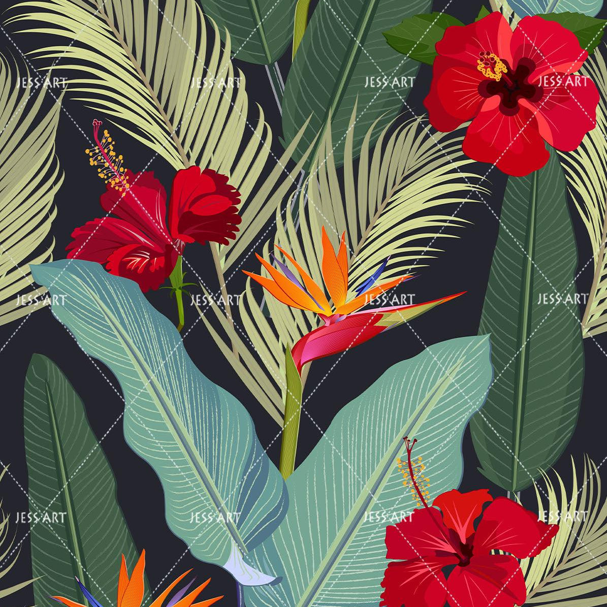 3D Tropical Floral Leaves Wall Mural Wallpaper 5 LQH- Jess Art Decoration
