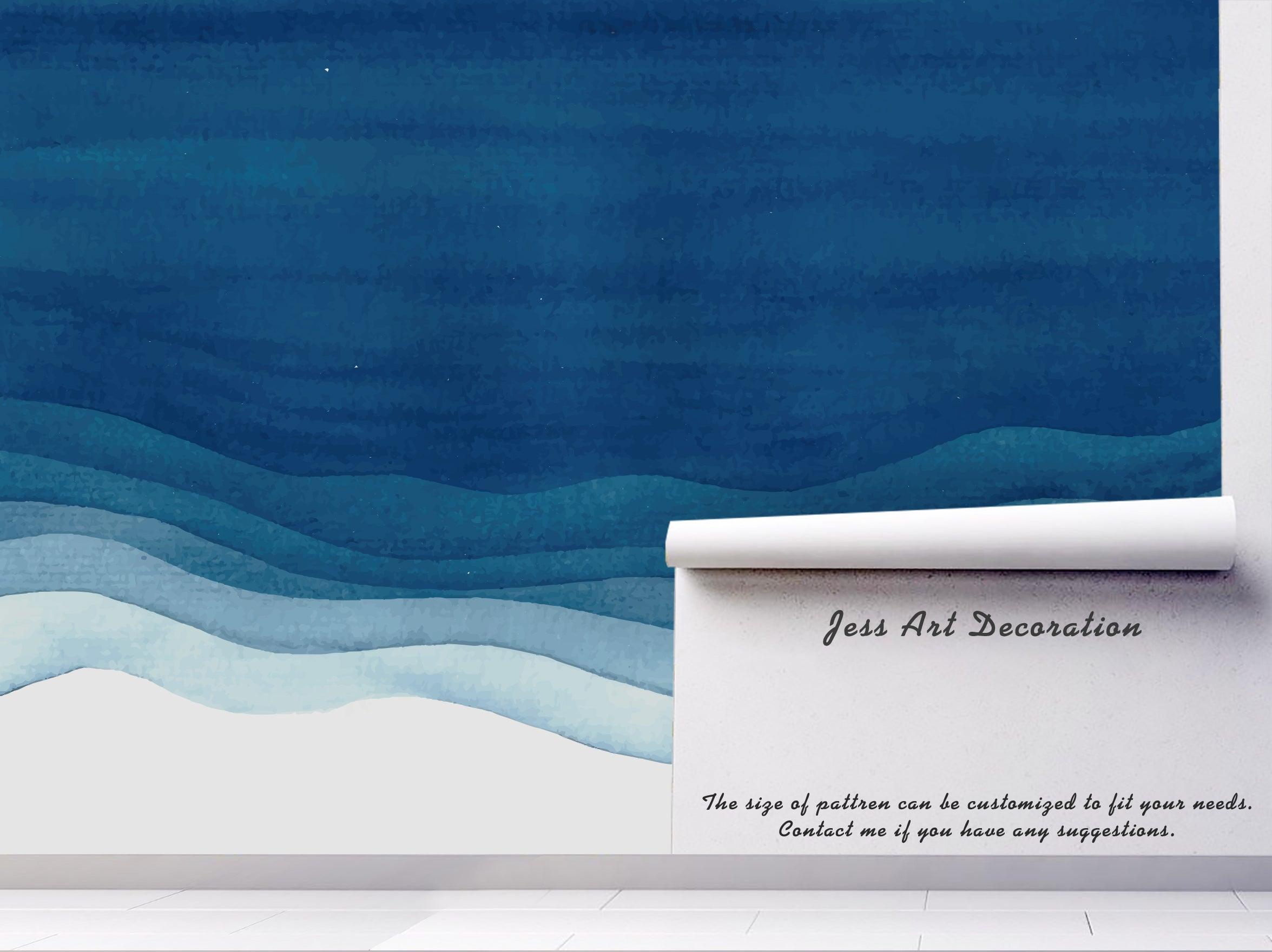 3D Abstract Blue Sea Waves Wall Mural Wallpaper 31- Jess Art Decoration