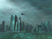 3D Abstract Sea Whale Urban Architecture Wall Mural Wallpaper LQH 74- Jess Art Decoration