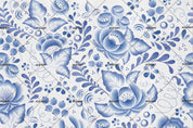 3D Blue Floral Leaves Wall Mural Wallpaper SF115- Jess Art Decoration