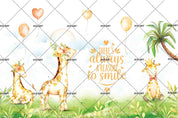 3D Cartoon Giraffe Grassland Wall Mural Wallpaper 86- Jess Art Decoration