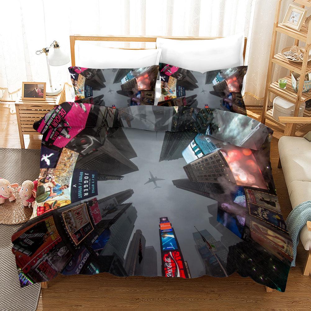 3D Airplane City Tower Quilt Cover Set Bedding Set Pillowcases 250- Jess Art Decoration
